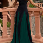 Margovil Spaghetti Strap Color Block Swing Maxi Party Dress(7 Colors Available!)