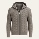 Talieri Hooded Cable Knit Grey