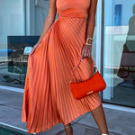 Margovil One Shoulder Cut Out Waist Irregular Pleated Party Dress