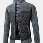 Quilted Patchwork Zip Up Sweater