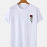 Rose Skull Hand Print Arc Hem T-Shirt