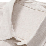 Linen Rayon Blend Button Up Shirt & Linen Cotton Blend Drawstring Shorts