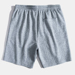 Short Sleeve Geometric Jacquard Arc Hem T-Shirt & Shorts