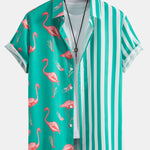 Flamingo Stripe Panel Shirt & Swim Shorts