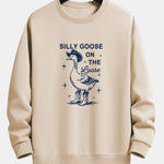Silly Cowboy Goose Print Relax Fit Sweatshirt
