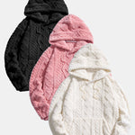 3 Pieces Geometry Jacquard Teddy Hoodies
