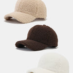3 Pieces Solid Color Plush Warm Baseball Cap