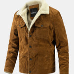 Regular Fit Teddy Lined Corduroy Jacket