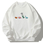 Cartoon Dinosaur Print Crew Neck Relaxed Sweatshirt