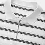 Striped Zipper Knit Polo