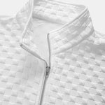 Checkerboard Jacquard Quarter Zip Sweatshirt & Jogger Pants