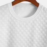 Checkerboard Jacquard  Arc Hem T-Shirt