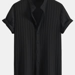 Textured Stand Collar Shirt