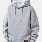 Relax Fit Checkerboard Jacquard Hoodie