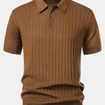 Stripe Knit Polo Shirt