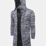 Long Line Hooded Knitted Cardigan