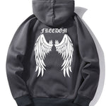 Letter Wings Back Print Hoodie