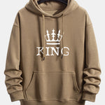 King Crown Print Relax Fit Hoodie & Jogging Pants
