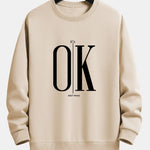OK Slogan Print Relax Fit Sweatshirt