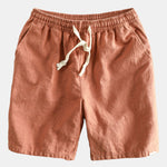 Elephant Geometric Print Shirt & Linen Cotton Blend Drawstring Shorts
