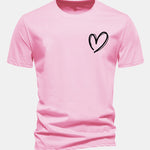 Regular Fit Heart Print Cotton T-Shirt