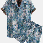 Painted Floral Jacquard Cuban Shirt & Shorts