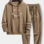 It Is What It Is Print Relax Fit Hoodie & Jogging Pants