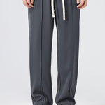 Raglan Sleeve 2 In 1 Waffle T-Shirt & Single Pleat Drawstring Straight Leg Pants