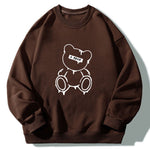 Melted Bear Print Crew Neck Relaxed Sweatshirt