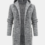 Long Line Knitted Hooded Cardigan
