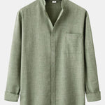 Long Sleeved Stand Collar Shirt