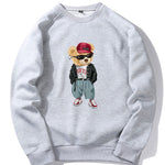 Hip Hop Style Bear Print Raglan Sleeve Sweatshirt
