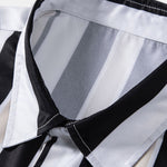 Stripe Print Button Up Shirt & Swim Short