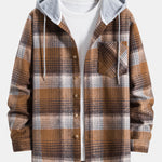 Flannel Plaid Hooded Overshirt