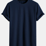 Muscle Fit Ribbed Arc Hem T-Shirt & Straight Leg Ribbed Pants