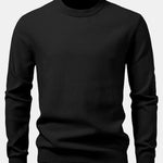 Checkerboard Textured Crew Neck Sweater