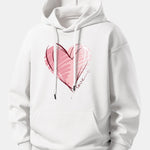 Doodle Heart Print Relax Fit Hoodie