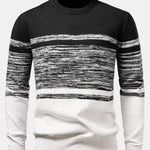 Horizontal Stripe Pattern Crew Neck Sweater