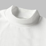 Men's solid color velvet half turtleneck Foundation T-shirt two-piece set