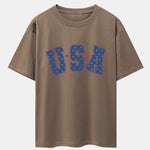 USA Print Drop Shoulder Oversize T-Shirt
