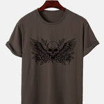 Skull With Wings Print T-Shirt
