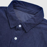 Men's Corduroy Half Button Short Sleeve Shirt Casual Shorts Set