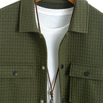 Quilted Waffle Jacquard Overshirt