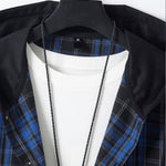 Contrast Hooded Plaid Shirt