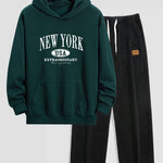 New York Print Relax Fit Hoodie & Straight Leg Corduroy Pants