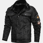 Regular Fit Faux Fur Lined Faux Suede Jacket