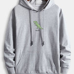 Cute Cartoon Dinosaur Print Cotton Hoodie