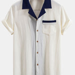 Textured Contrast Cuban Shirt