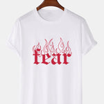 Gothic Flame Letter Print T-Shirt
