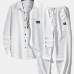 Waffle Button Up Shirt & Jogger Pants